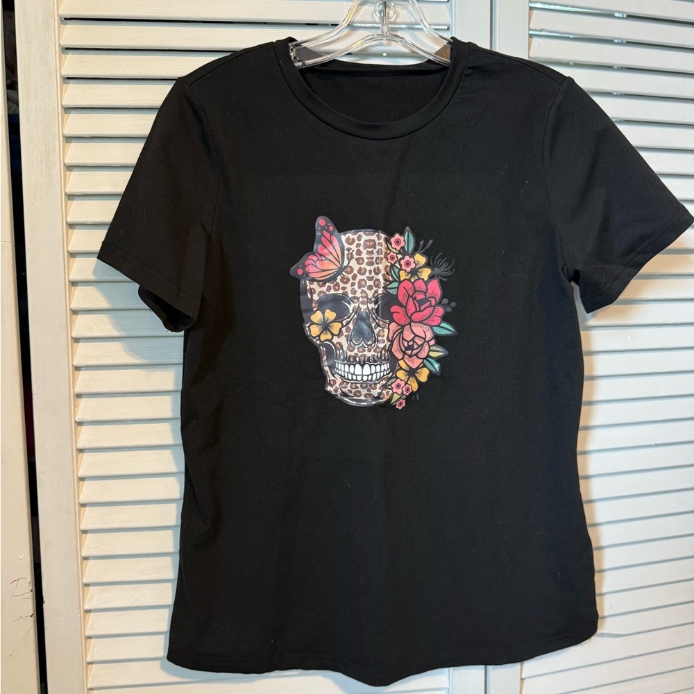 Black Graphic Skull T-Shirt